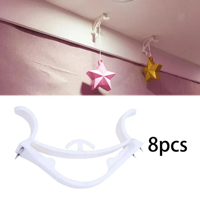 8x Wall Elastic Hook Wall Ceiling Mounted Hooks Corner Hooks Reusable Utility