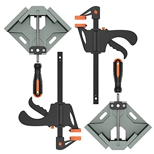 Right Angle Clamp, [2 PACK] Single Handle 90°Aluminum Alloy Corner Clamp with