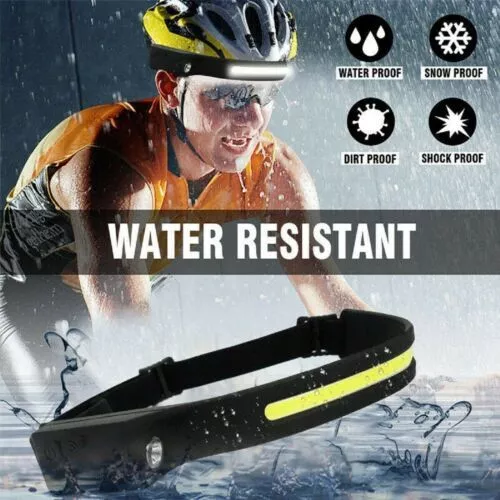 COB LED Headlamp USB Rechargeable Headlight Torch Work Light Bar Head Band Lamp