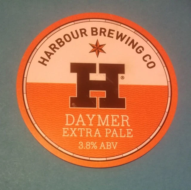 CRAFT BEER KEG font badge HARBOUR brewery DAYMER ale pump clip Cornwall