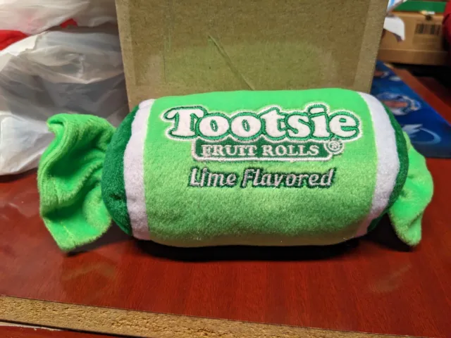 Good Stuff Tootsie Fruit Roll Lime Flavored Stuffed Plush 9" by 3.25"