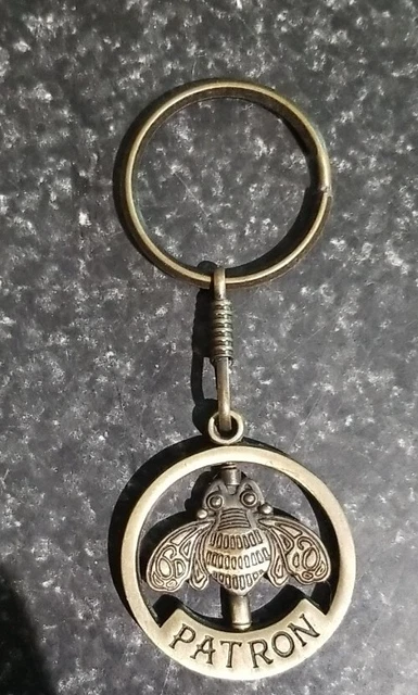 Patron Tequila Golden Bee Bronze Keychain
