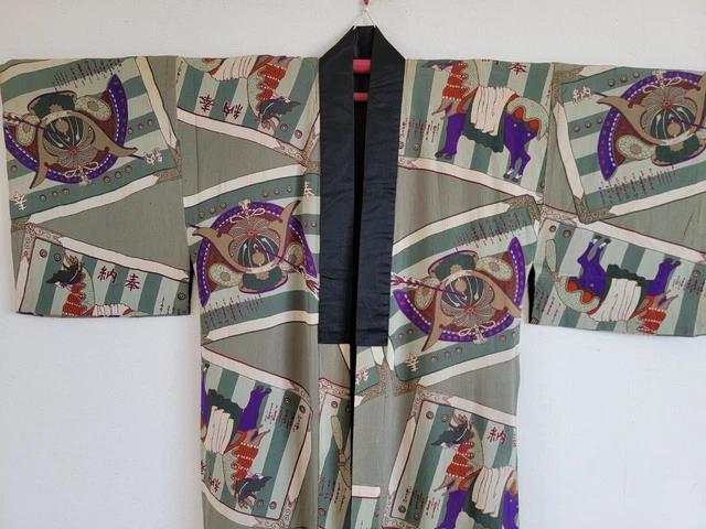 Men's Kinono  juban ,Vintage,  gown, KIMONO Robe,KIMONO jacket,ミ 3