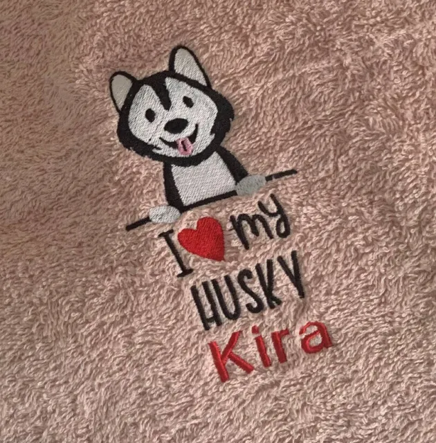 Husky Dog Embroidered Personalised Hoodie