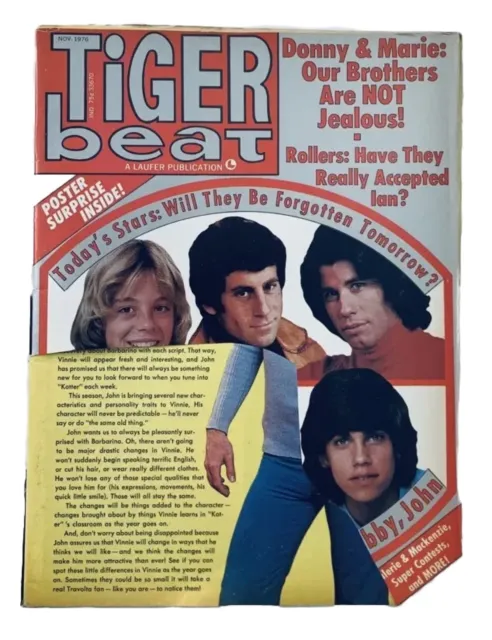 VTG Tiger Beat Magazine November 1976 Donny & Marie Osmond No Label