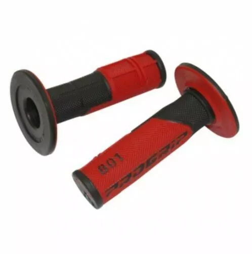 Progrip Manopole Cross Dual Density System Bicolore Nero-Rosso 801