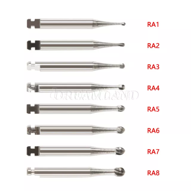 Dental Round Carbide Bur for Slow Speed Latch RA1-8 Taper Fissure RA