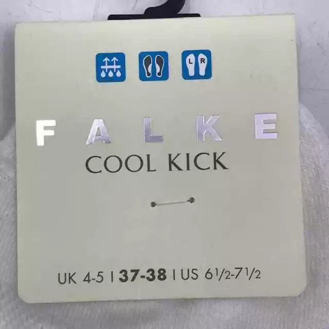 FALKE Cool Kick Sneaker Socks 6.5-7.5 Ankle Wicking Stretch Comfort Womens White 3