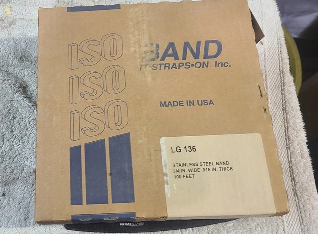 12  EA  ISO Stainless Steel Banding 3/4" x 100' Roll .015 Inch  LG 136