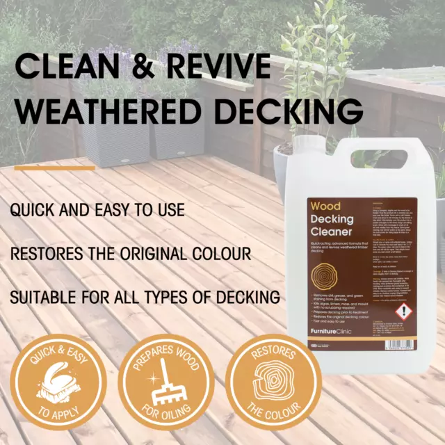 Decking Cleaner Revives Weathered Decking No Scrubbing Required Removes Algae 5L 2