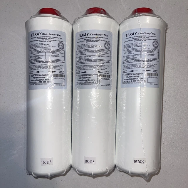 Lot of 3 Elkay 51300C WaterSentry Plus Filter EWF3000 Water Fountain Bottle Fill