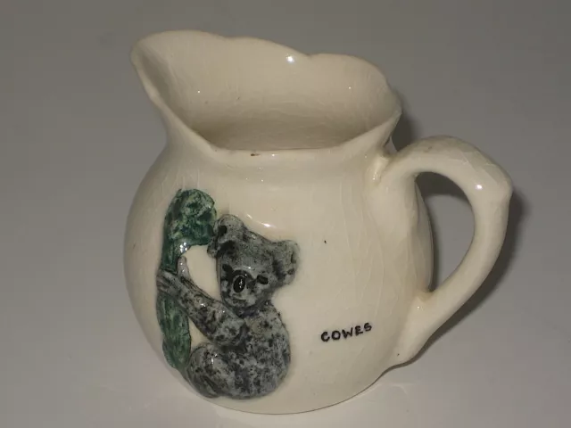 Vintage Rose Noble Australian Pottery Miniature Jug With Embossed 'Koala' ~Cowes