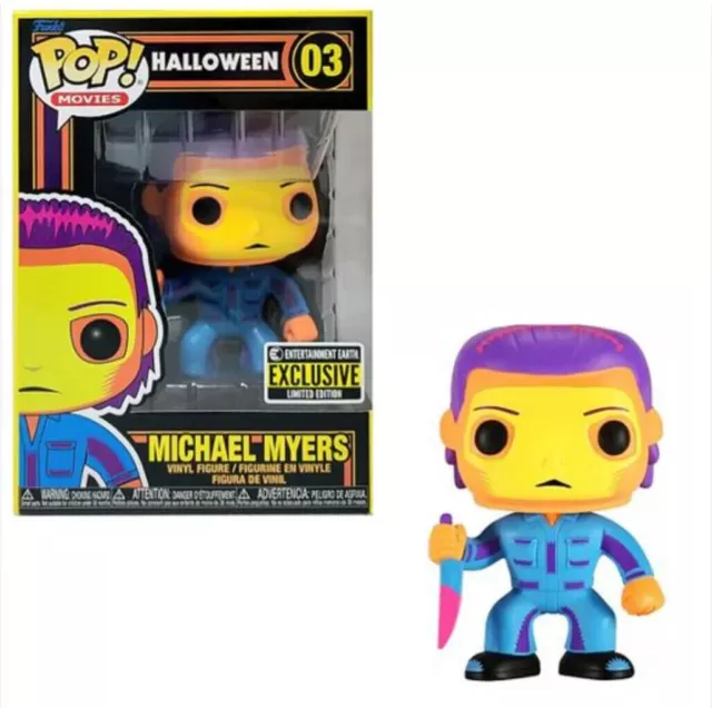 Funko Pop Halloween Michael Myers Black Light Figure - EE Exclusive W/ Protector