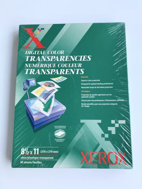 Xerox Digital Color Transparencies, 8.5 "X 11", 50 Sheets 3R5765.