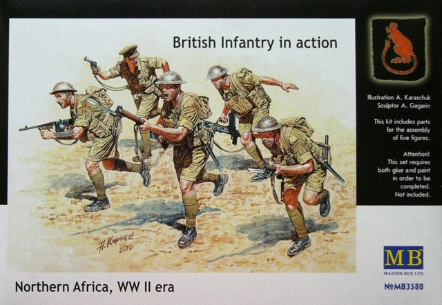 Master Box 3592: 1/35 Scale Hand-to-Hand Fight Set - British Vs German Infantry In North Africa - View #7