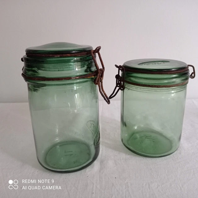 Bocal BOCAUX anciens VERRE VERT Solidex 1 litre Ustensiles, Cuisine N.1A