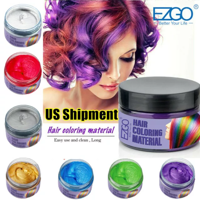 7 Colors Unisex Hair Color Wax DIY Mud Dye Cream Hair Temporary Modeling EZGO