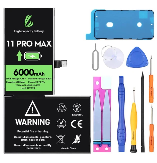 Batterie Compatible IPhone 11 Smartex Black Label - 3110 MAh, Avec Outils, Garantie 2 Ans