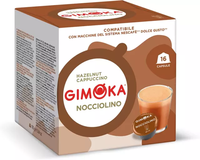 Gimoka - Compatibile Per Nescafé -3 Confezioni Da 16 Capsule-NOCCIOLINO