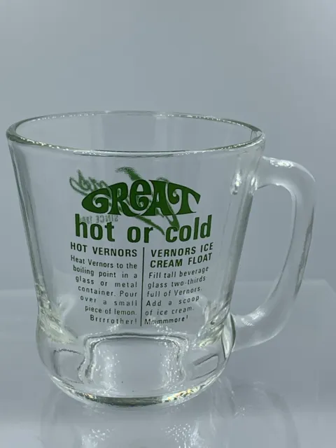 Vernors Mug 100th Anniversary Great Hot or Cold Vintage Glass Mug Cup