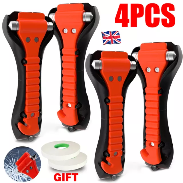 4x Emergency Car Safety Escape Hammer SeatBelt Cutter Tool Window Glass Breaker