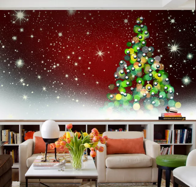 3D Xmas Tree Star O67 Christmas Wallpaper Wall Mural Removable Self-adhesive Amy