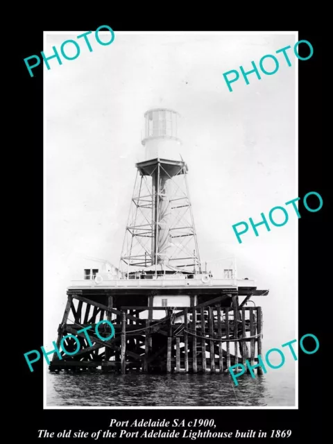OLD LARGE HISTORIC PHOTO OF PORT ADELAIDE SA VIEW OF THE OLD LIGHTHOUSE c1900