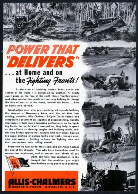 1944 Allis Chalmers Speed Patrol tractor bulldozer grader 6 pix vintage print ad