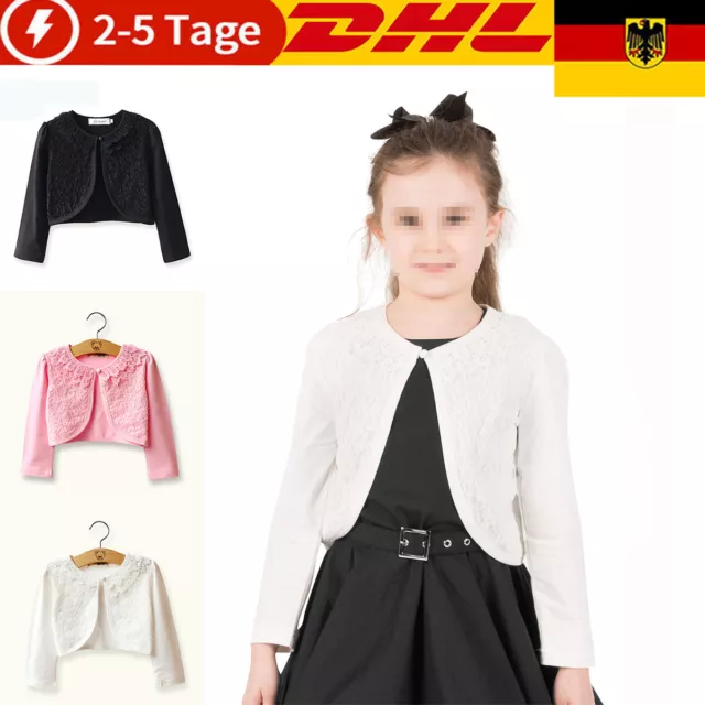 Kinder Mädchen Strickjacke Bolero Shrug Tops Partykleid Pullover Cover Up Schal