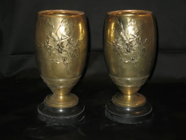Paire de vases en bronze d'époque Napoléon III