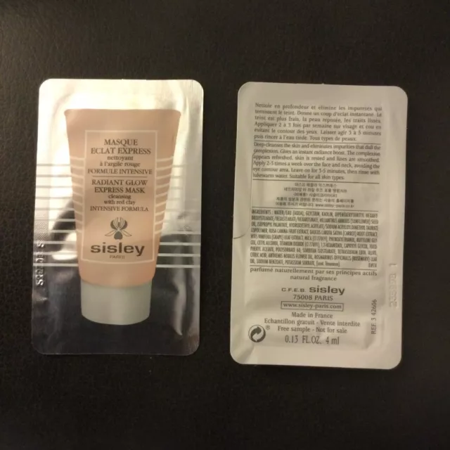 SISLEY Radiant Glow Express Mask w/Red Clay Samples - 0.13fl oz/4ml @ $7.00ea