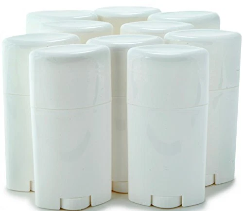 10 White Empty 2.5 oz Deodorant Containers with Caps for Travel New
