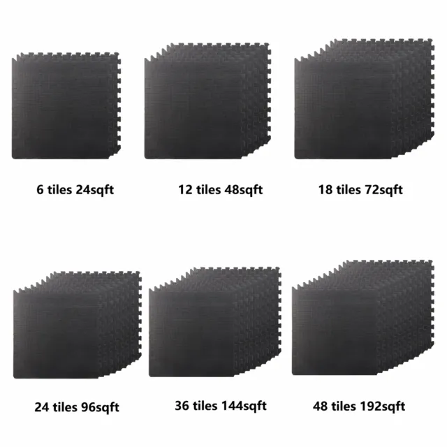 6/12/24/36/48 Tiles Interlocking EVA Foam EVA Tiles Floor Gym Equipment Mat