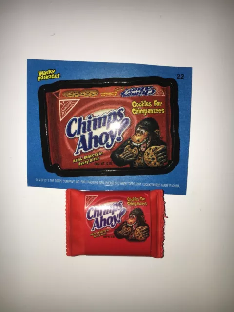 Topps 2011 Wacky Packages #22 Chimps Ahoy Eraser Sticker Card