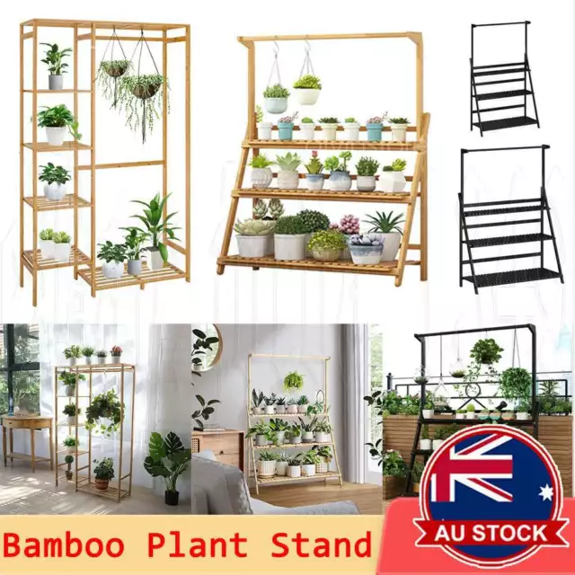 3 Tier Plant Stand Garden Planter Wooden Flower Pot Rack Shelving Indoor Outdoor