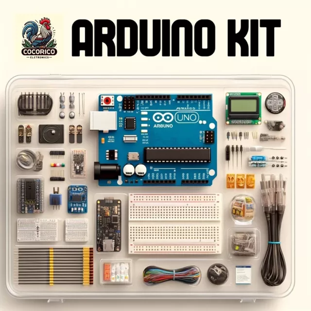 Pack Arduino Uno DEBUTANT Complet (ARDUINO INCLUSE + 46 ACCESSOIRES)