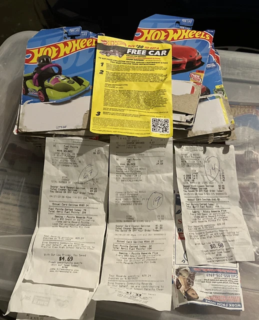 HOT WHEELS KROGER MAILIN **100 CARDS/RECEIPTS**COLLECTOR EDITION