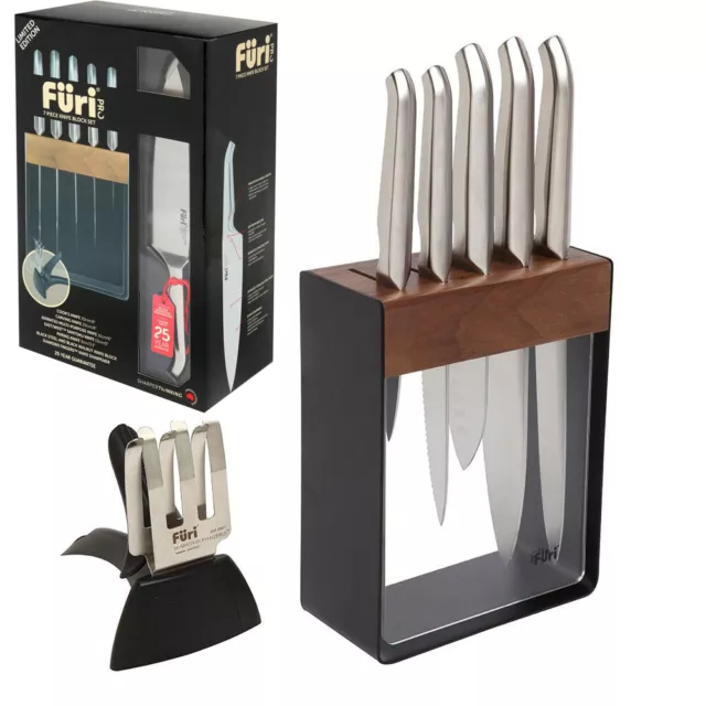 100% Genuine! FURI Pro Limited Edition Black Knife Block Set 7 Piece! RRP $549!