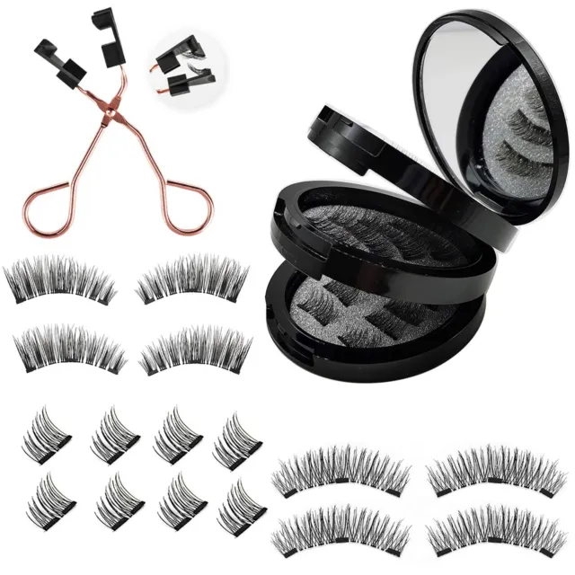 3D Dual Magnetic Eyelashes Kit False Eye Lashes Extens Makeup Tool Kits
