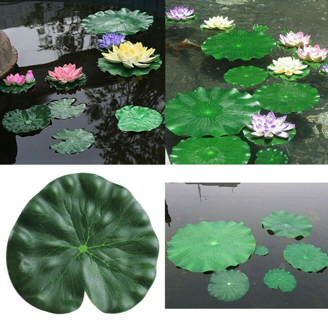 ARTIFICIAL PLASTIC FAKE Leaf Flowers Water Lily Floating Decor Plants