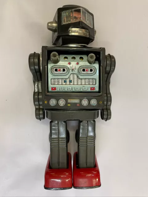 Tin Toy Robot Rotate-O-Matic Super Astronaut Horikawa Japan Litho Tinplate