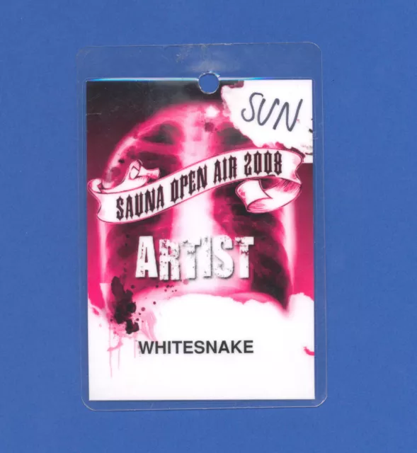 Whitesnake - 2008 Sauna Open Air Festival Backstage Pass    Free Shipping