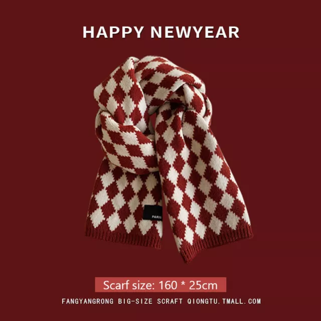 New Year's Red Christmas Gift New Faux Cashmere Scarf Female Winter Shawl Scarf