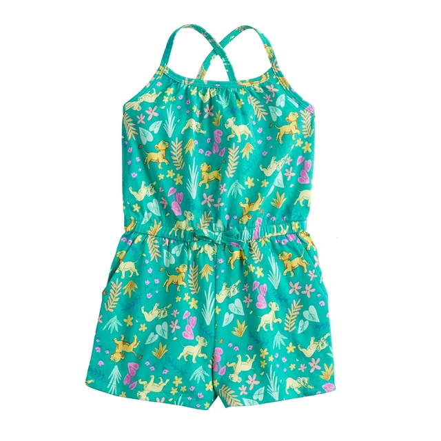 Disney's The Lion King Simba Nala Girls Size 4 Printed Romper by Jumping Beans
