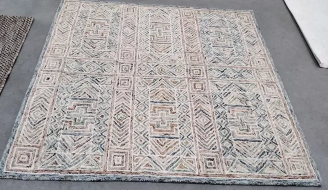 BLUE / GREEN 5' X 5' Square Back Stain Rug, Reduced Price 1172743335 MLP378M-5SQ