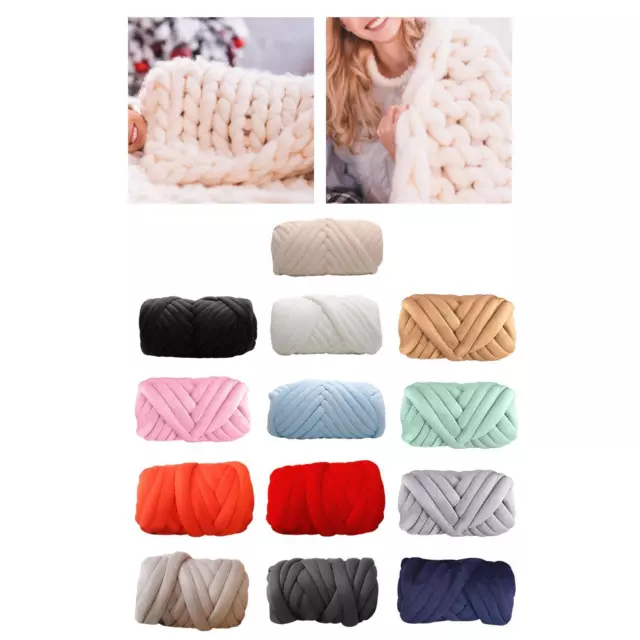 250g Chunky Yarn Jumbo Tubular Yarn Crocheting DIY Length 65.6ft Tube Giant Yarn Bulky Yarn Arm Knit Yarn for Rug Making Blanket Pillow , Violet, Size