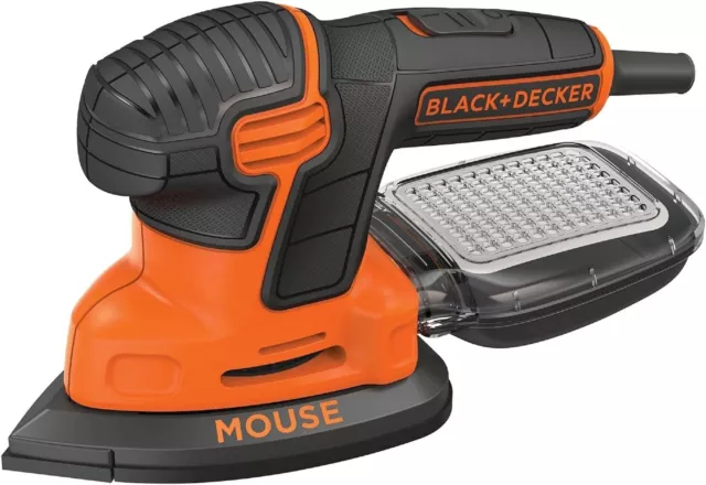 BLACK+DECKER 120W Mouse Sander Kit with Accessories Battery Powered Dust Sealed