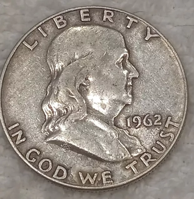1962 D Benjamin Franklin VTG 90% Silver Half Dollar Coin LIBERTY BELL FREE SHI