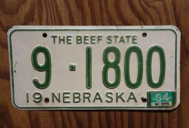 1964 NEBRASKA License Plate # 9 - 1800