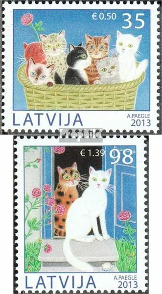 Lettland 869-870 (kompl.Ausg.) postfrisch 2013 Katzen